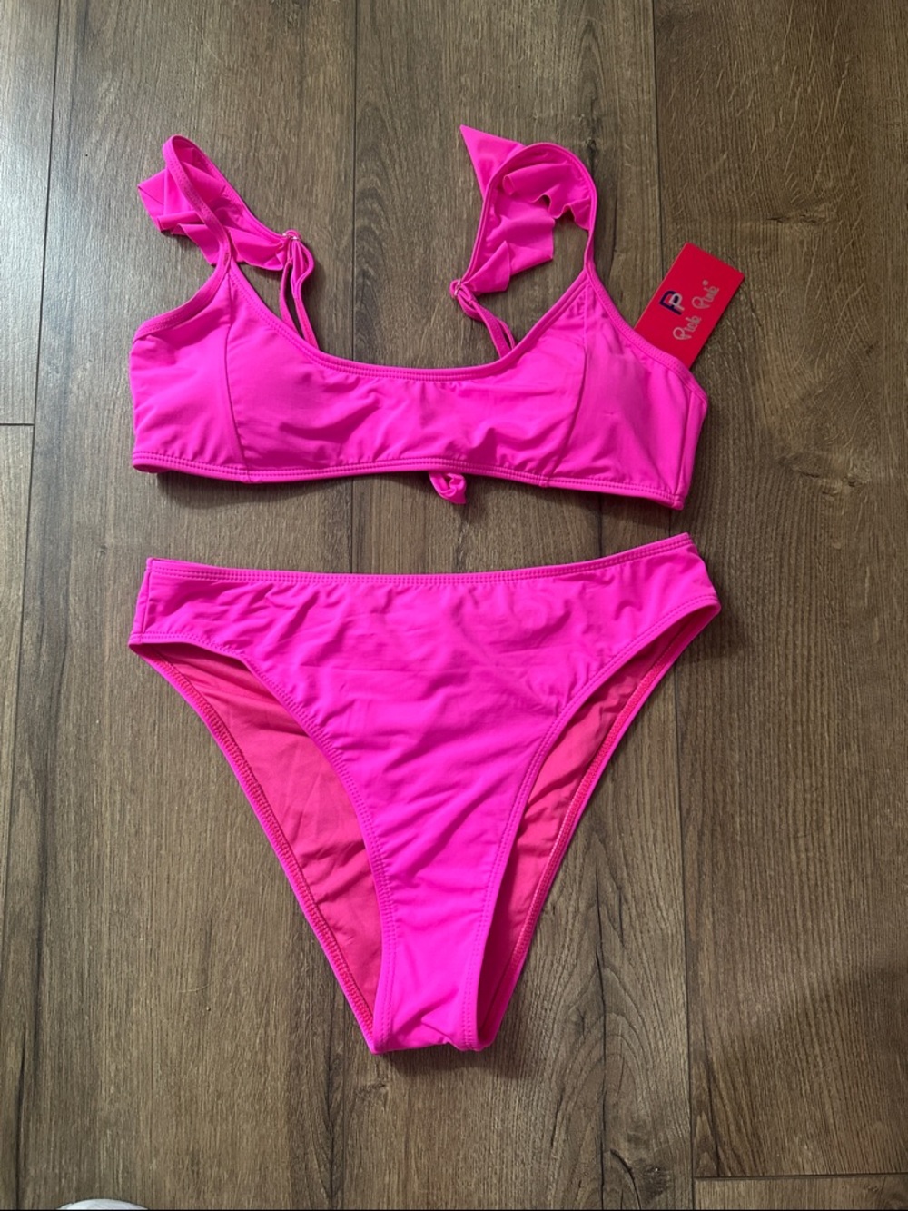 Pick Pink Neon Pink Scoop Bikini Set